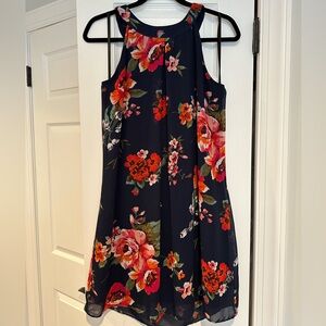 Iz Byer Navy Floral Mini Dress